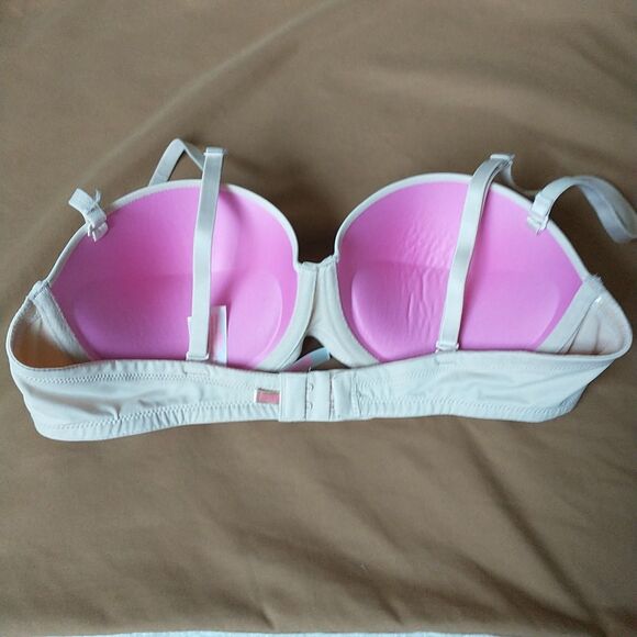 Victoria’s Secret PINK Wear Everywhere Multiway Push Up Bra 36B Beige Nude - Picture 3 of 10
